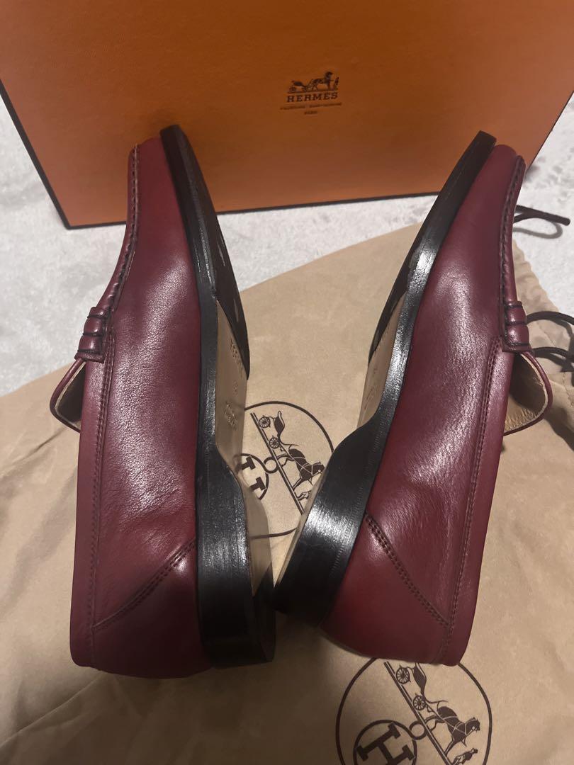 とも【極上美品】HERMESコンスタンスモカシンローファー　ボルドー