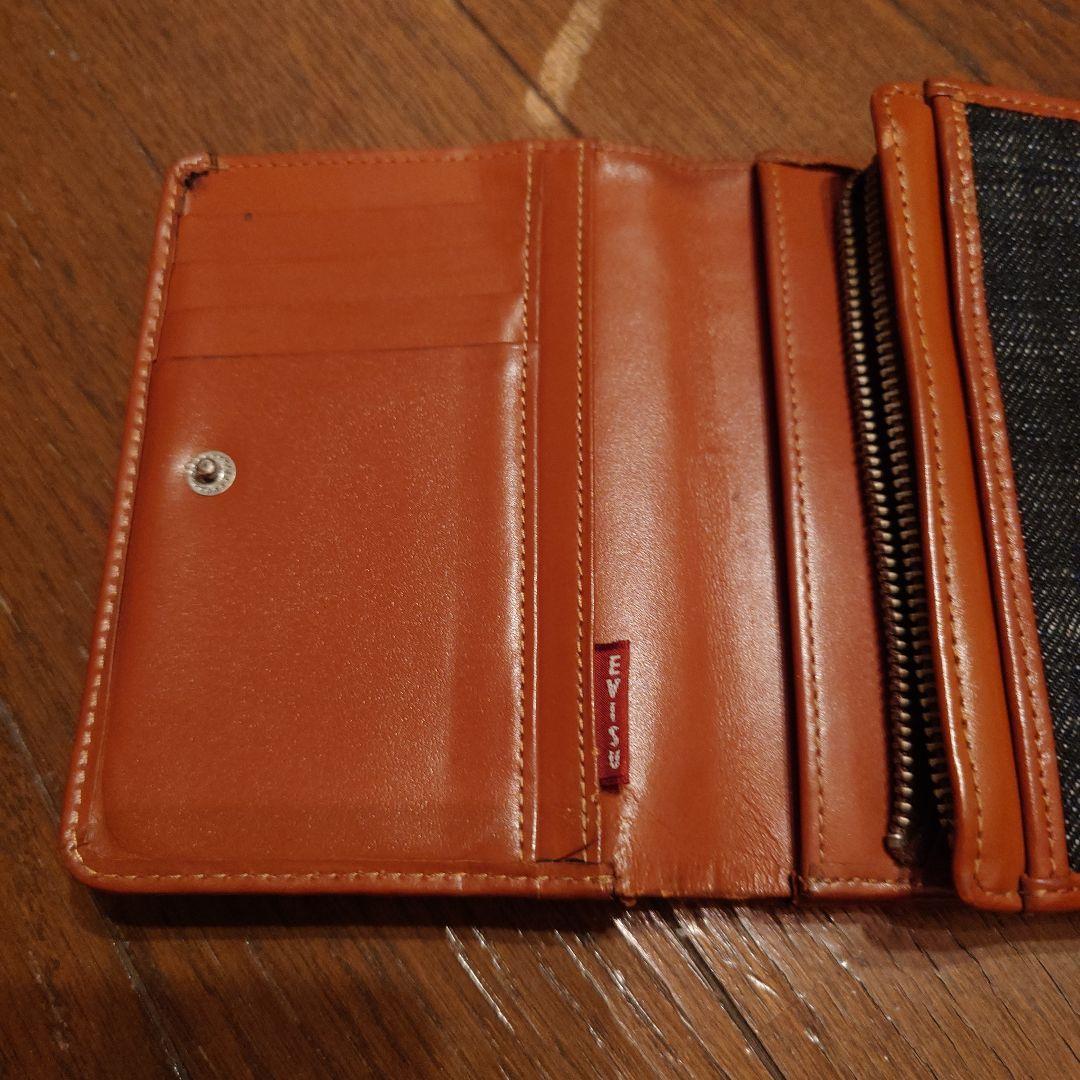 デニムレザー三つ折り財布