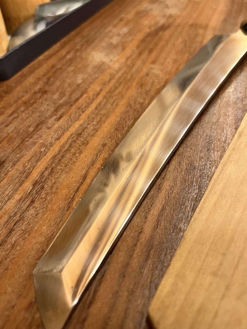 【城山刃物製作所】切付柳刃包丁 240mm 超鋼スーパー本焼き 両鏡面 堺打刃物