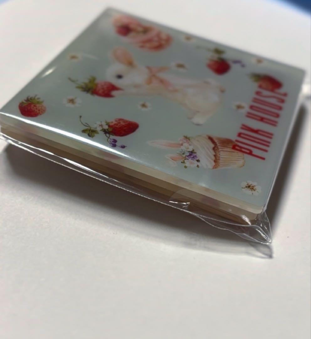 新品PINK HOUSEノベルティ コースター 4枚と大小トレーセット