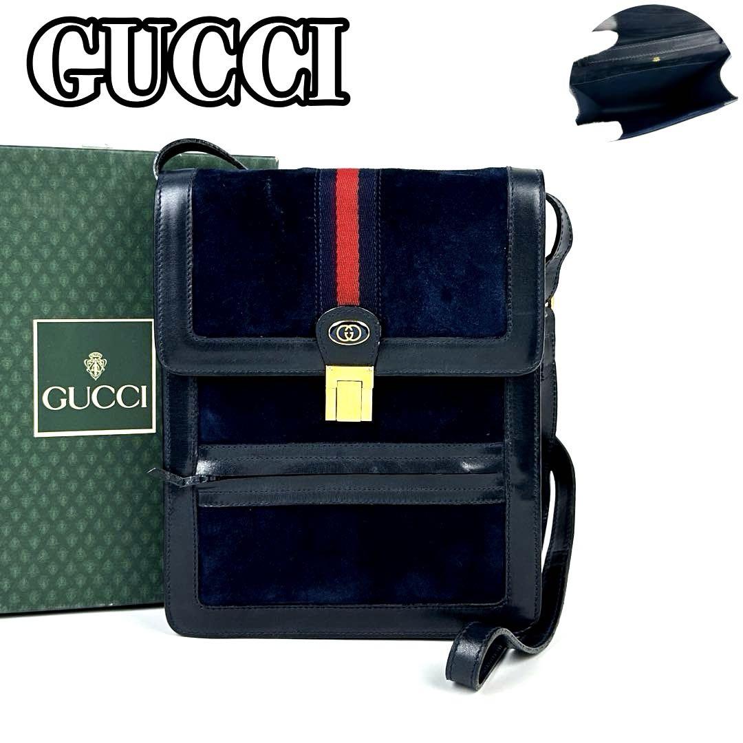 GUCCI グッチ GG シェリーライン PVC×レザー ボストンバッグ