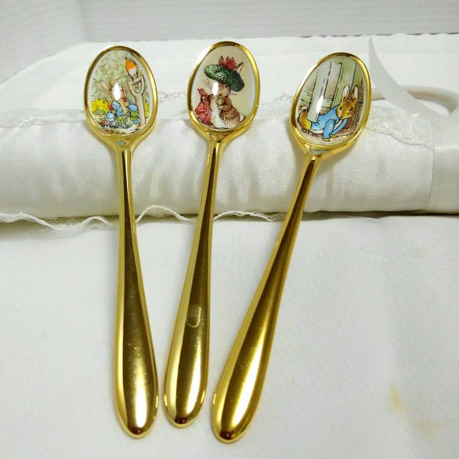 54%OFF!】 新品未使用 廃盤品 ゴールド仕上げ 薔薇のスプーン 七宝焼き