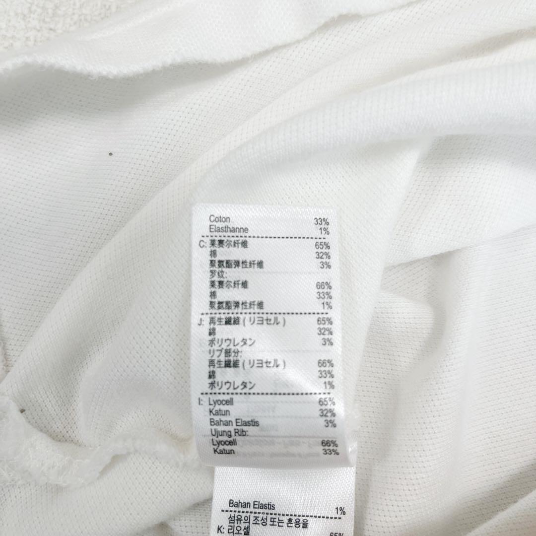 美品 レア LACOSTE ポロシャツ デカワニ ホワイト クロコ