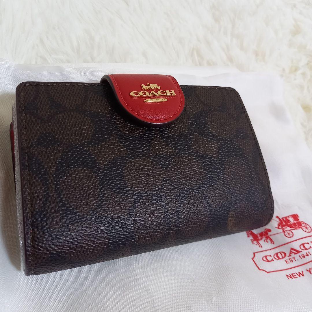 ✨ 新品未使用✨ コーチ 折り財布 シグネチャー ジップ ウォレット