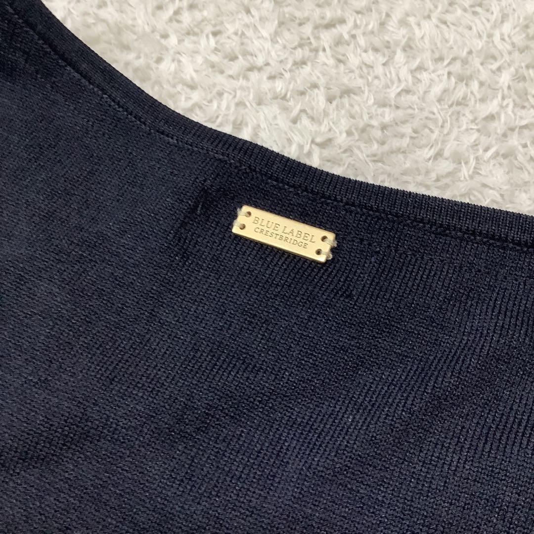 ブルーレーベルクレストブリッジ　ワンピース　チェック　ネイビー　38