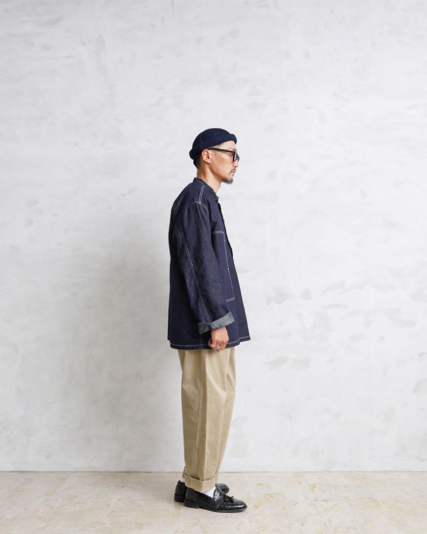 ALMW by WAIPER ワイパー バンドカラー デニム プルオーバー　XL