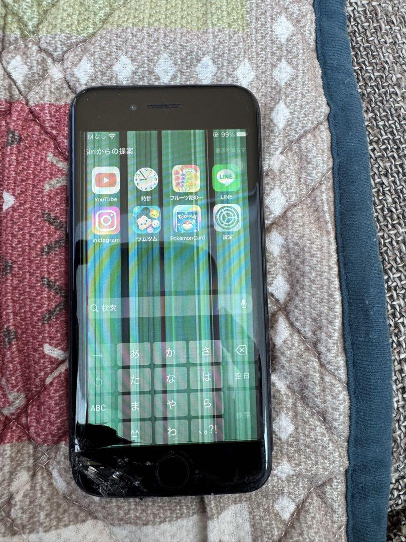 iPhone8 64GB ホームボタン割れ ジャンク ジャンク iPhone8 ブラック 本体 ひび割れあり ホームボタン効か