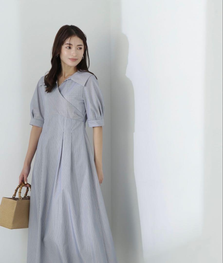 新品 NATURAL BEAUTY BASIC カシュクールシャツワンピース