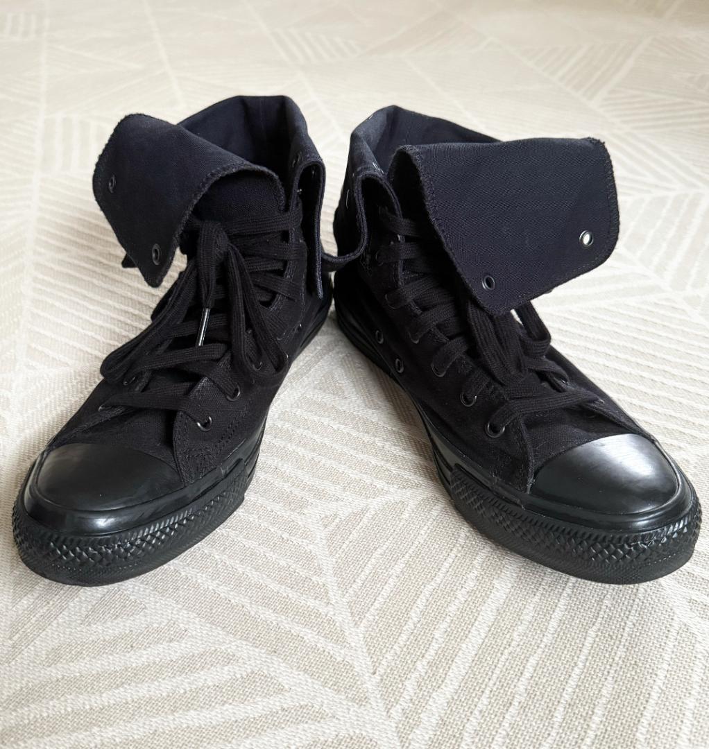 CONVERSE　チャックテイラー　真っ黒　25cm　ミッドカット　未使用