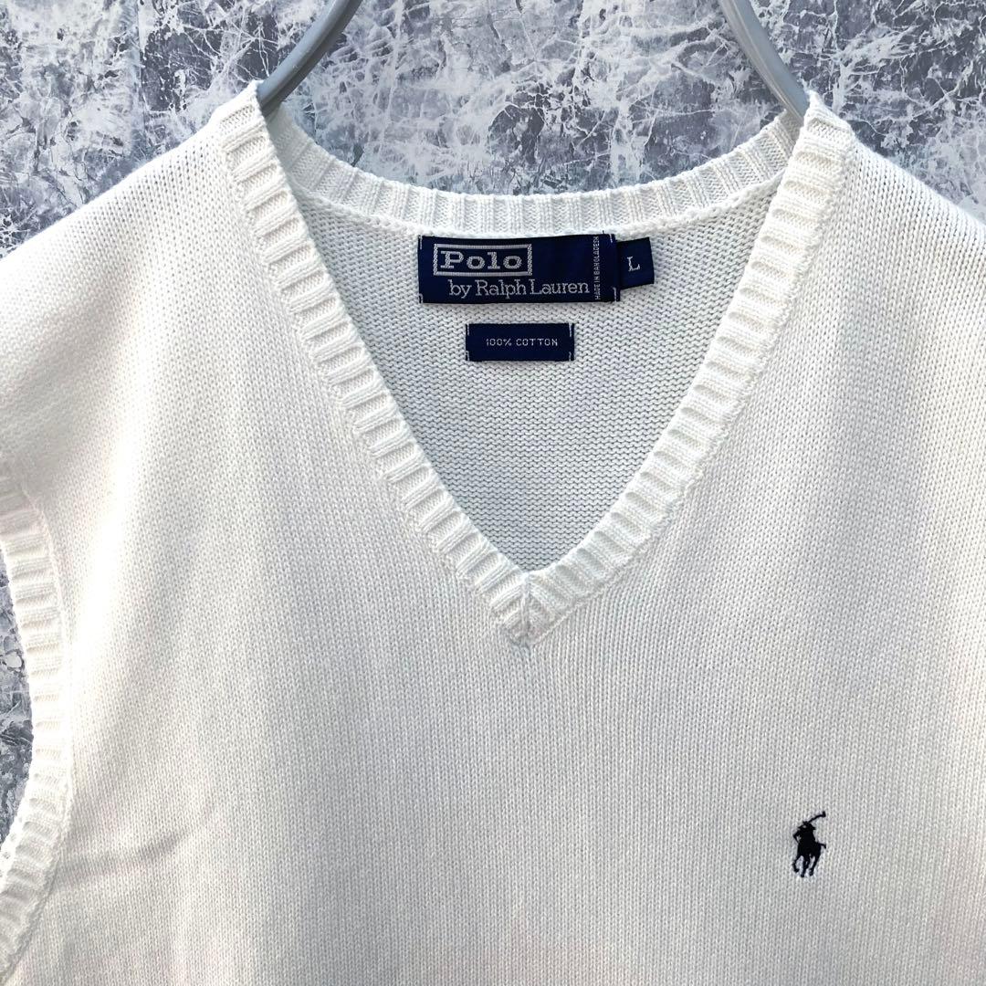 値頃 IS177ポロバイラルフローレン刺繍リブ編み中肉ニットVネック