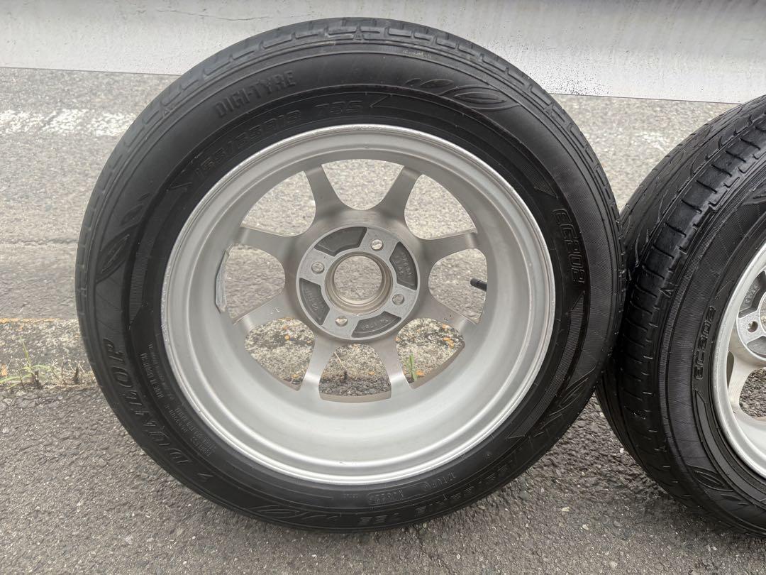 CE28 ブロンズ TE37カラー PCD100 155/65R13 ダンロップ