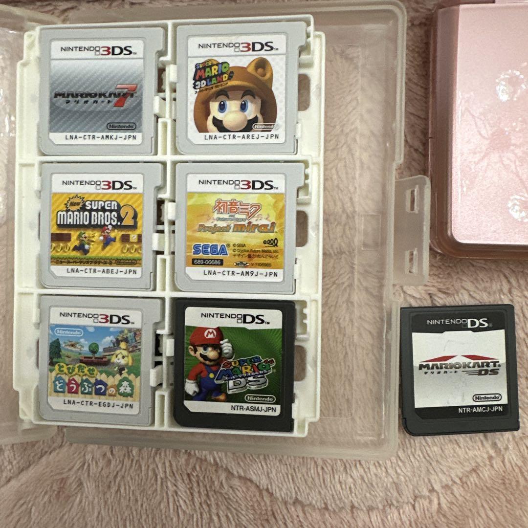 高速 割引 2025 東日本 Nintendo 3DS ミスティピンク 本体とゲームソフト7本セット ニンテンドー3DS/2DS