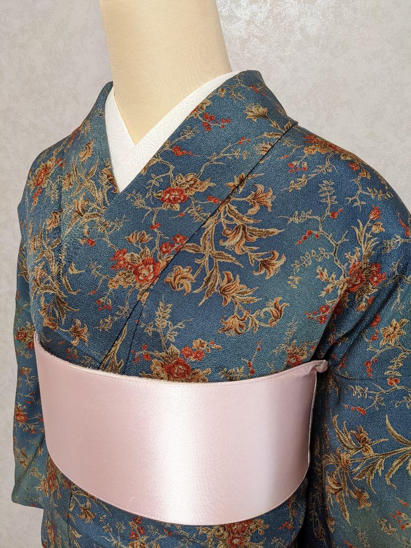 最終価格!新品 ✨正絹小紋 藍染暈し 縮緬*168cm*裄67cm 最終価格!新品 ✨正絹小紋 藍染暈し 縮緬*168cm*裄67cm