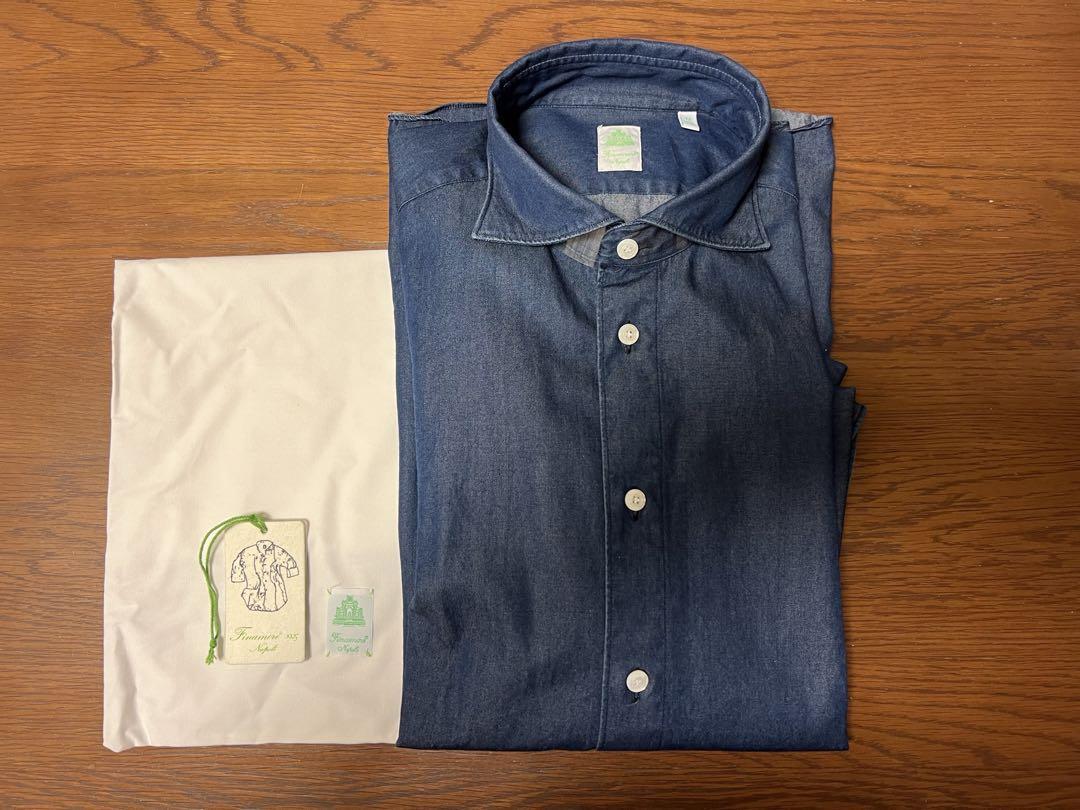 フィナモレ Finamore シャンブレー SIMONE インディゴウォッシュ