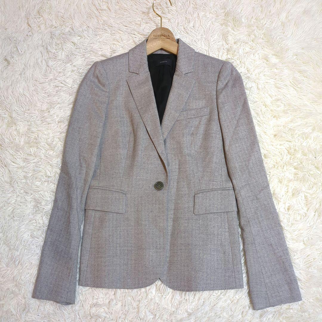 極美品 JOSEPH ジョゼフ パンツスーツ セットアップ 1B グレー 36