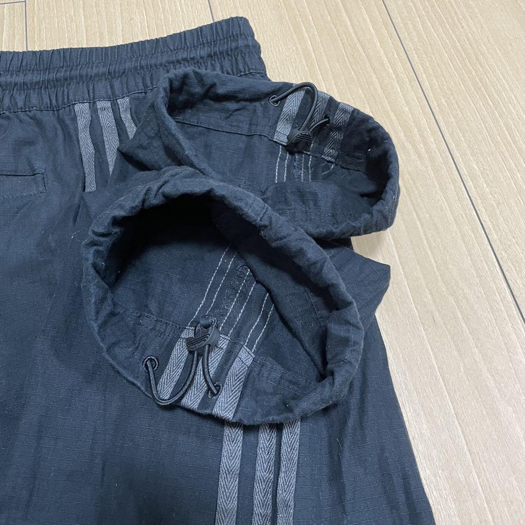 adidas ドローコード　ブラック トラックパンツ　cotton100%