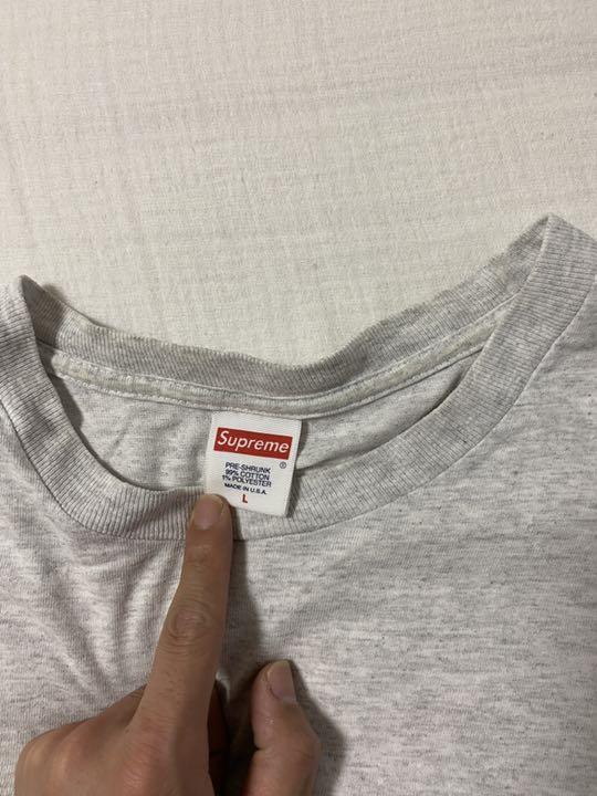 シュプリーム　supreme ロンT 無地　グレー　Lサイズ