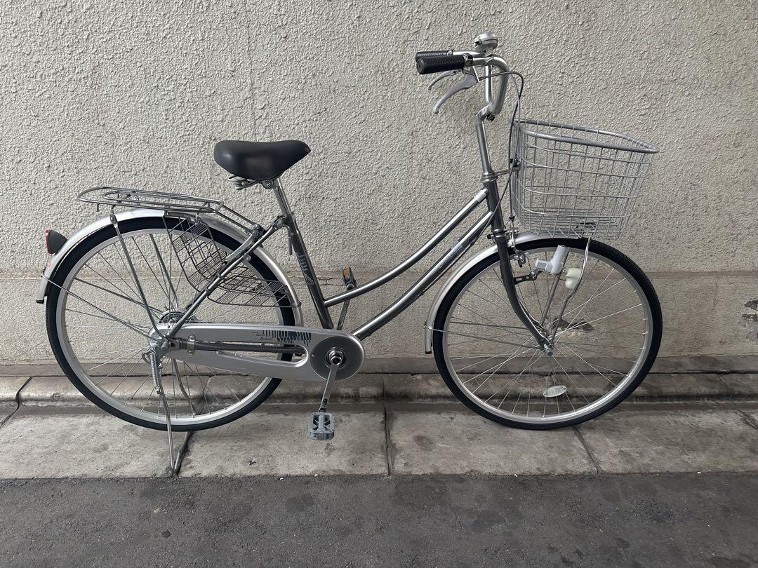 シティサイクル グレー 前バスケット付き - メルカリ
