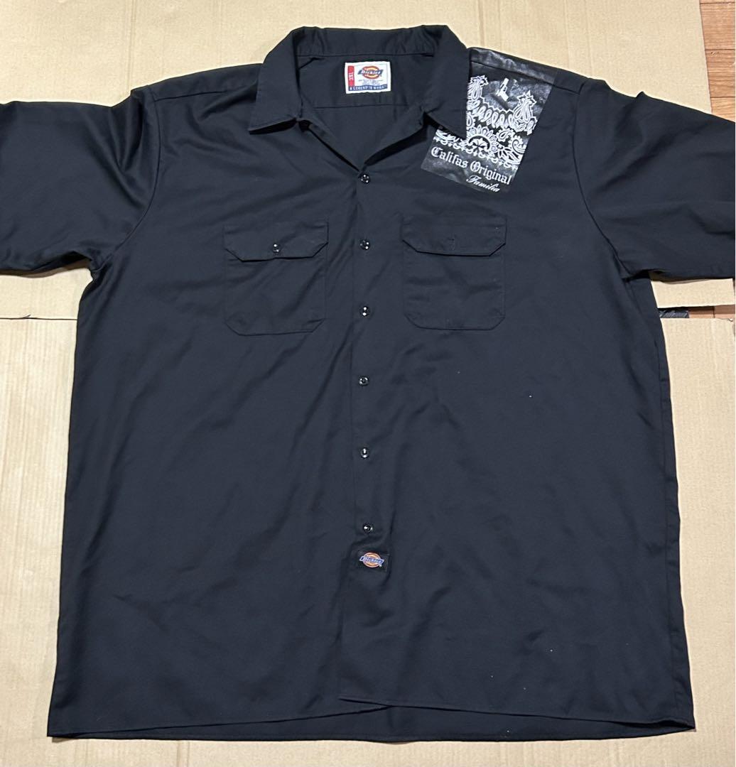 100 未使用(美品) Dickies プリントワークシャツ 3XL