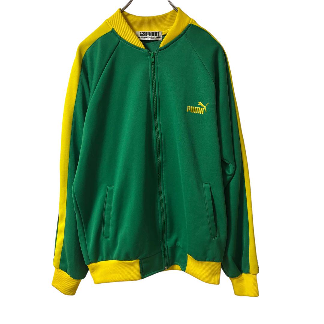 PUMA プーマ グリーン イエロー トラックジャケット 90s あの PUMA プーマ グリーン イエロー トラックジャケット 90s あの