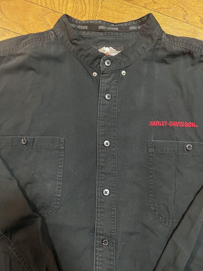 Harley-Davidson ハーレーダビッドソン　ノーカラーシャツ　ブラック