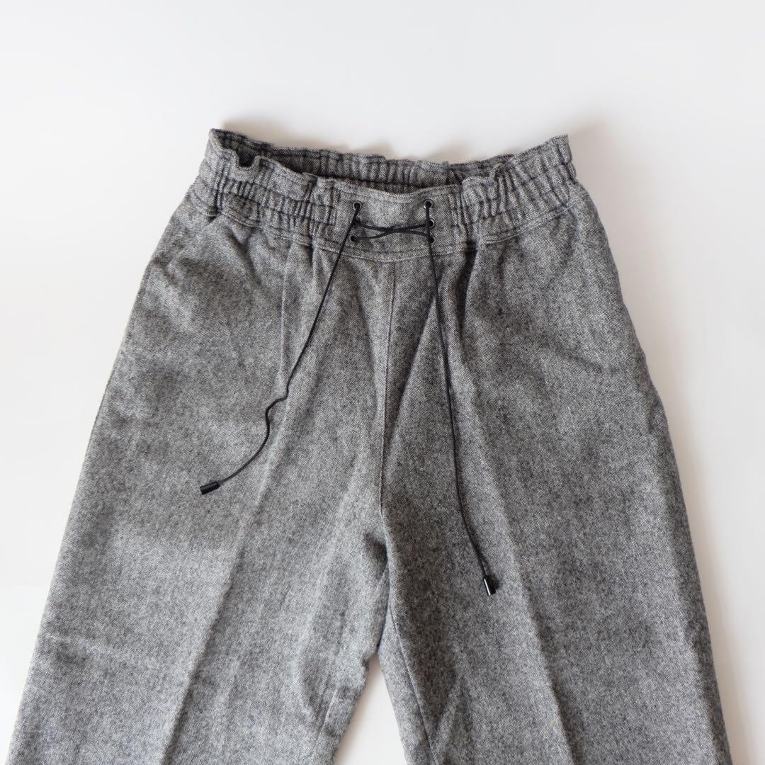 USED 古着 グレー ウール レースアップ パンツ スラックス