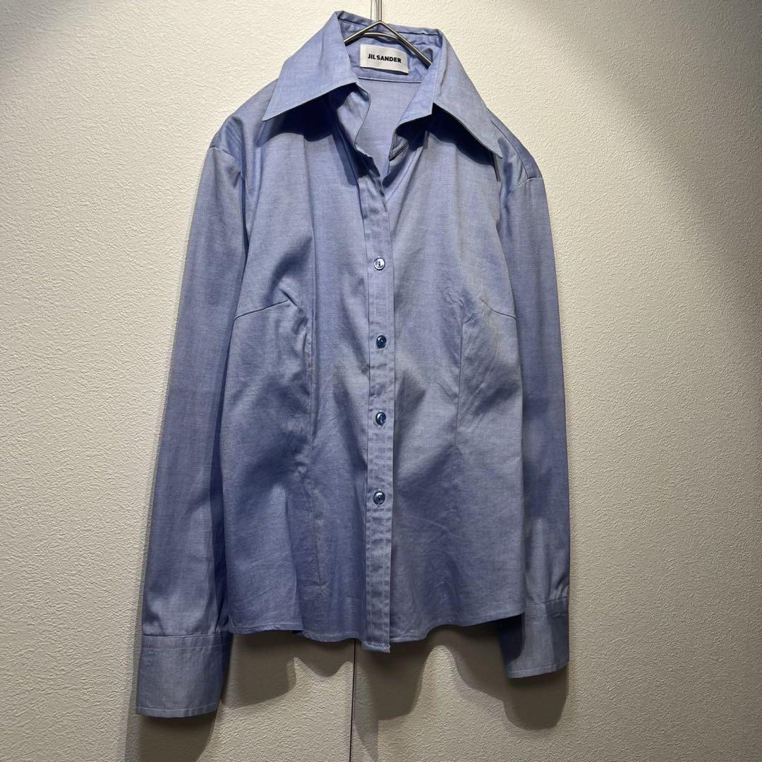 希少 JIL SANDER 上質 コットン スキッパー デザイン シャツ 36