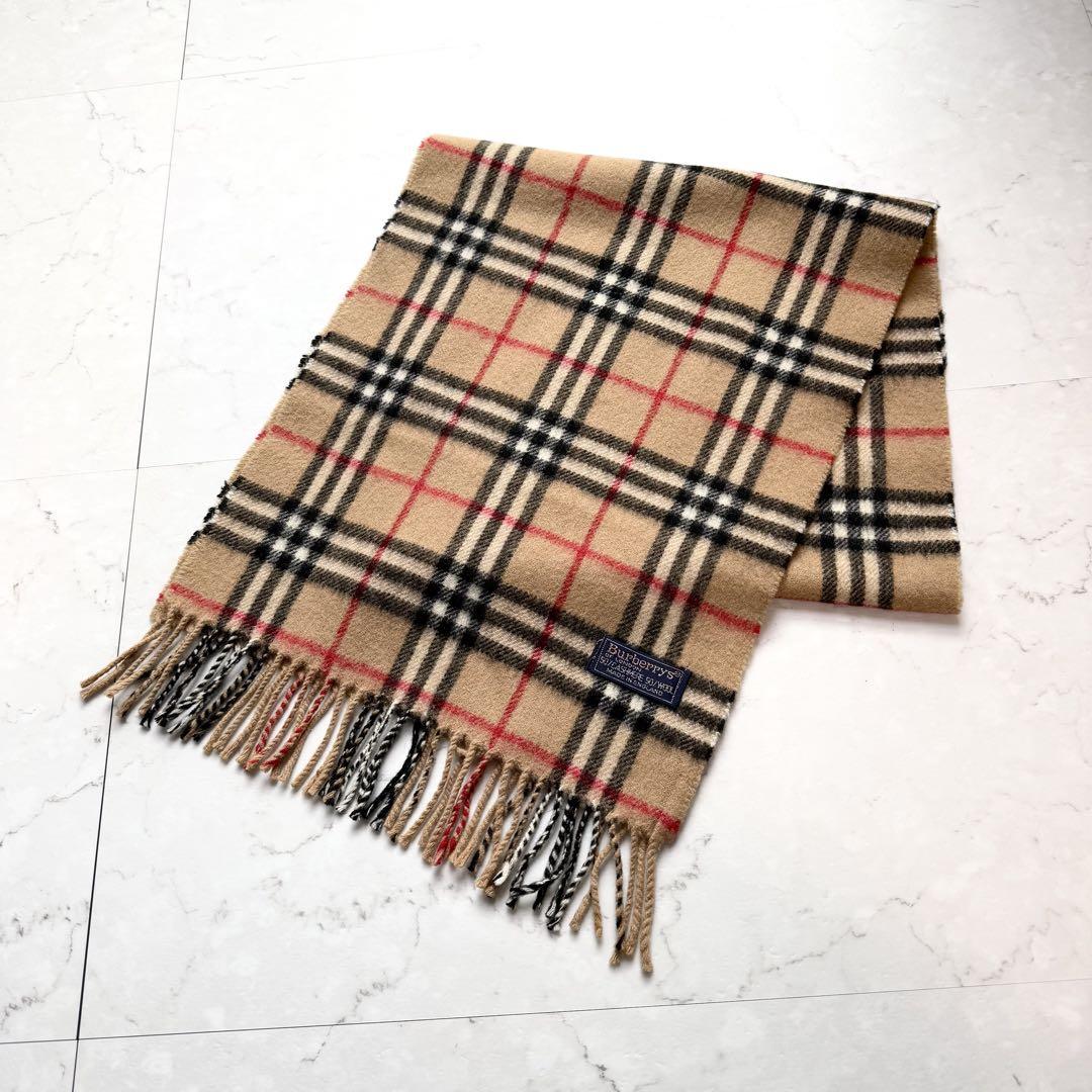 Burberrys バーバリー カシミヤ ウール マフラー チェック ベージュ