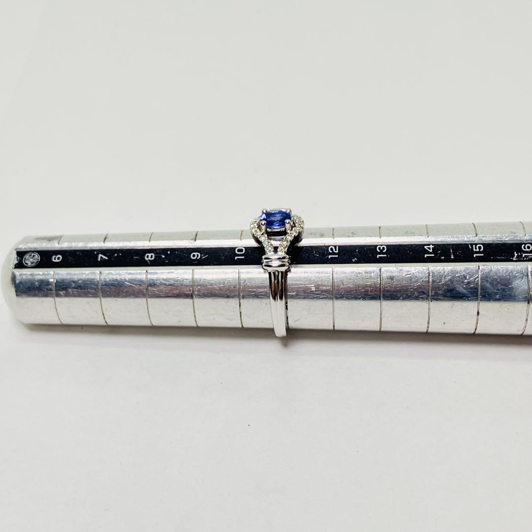 K10WG ダイヤモンド付 タンザナイト リング TZ0.35 D0.10