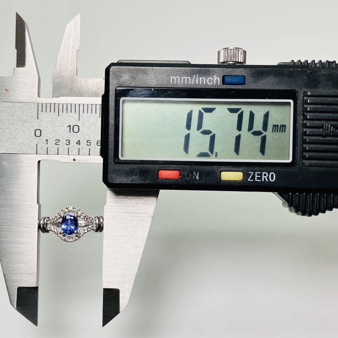 K10WG ダイヤモンド付 タンザナイト リング TZ0.35 D0.10