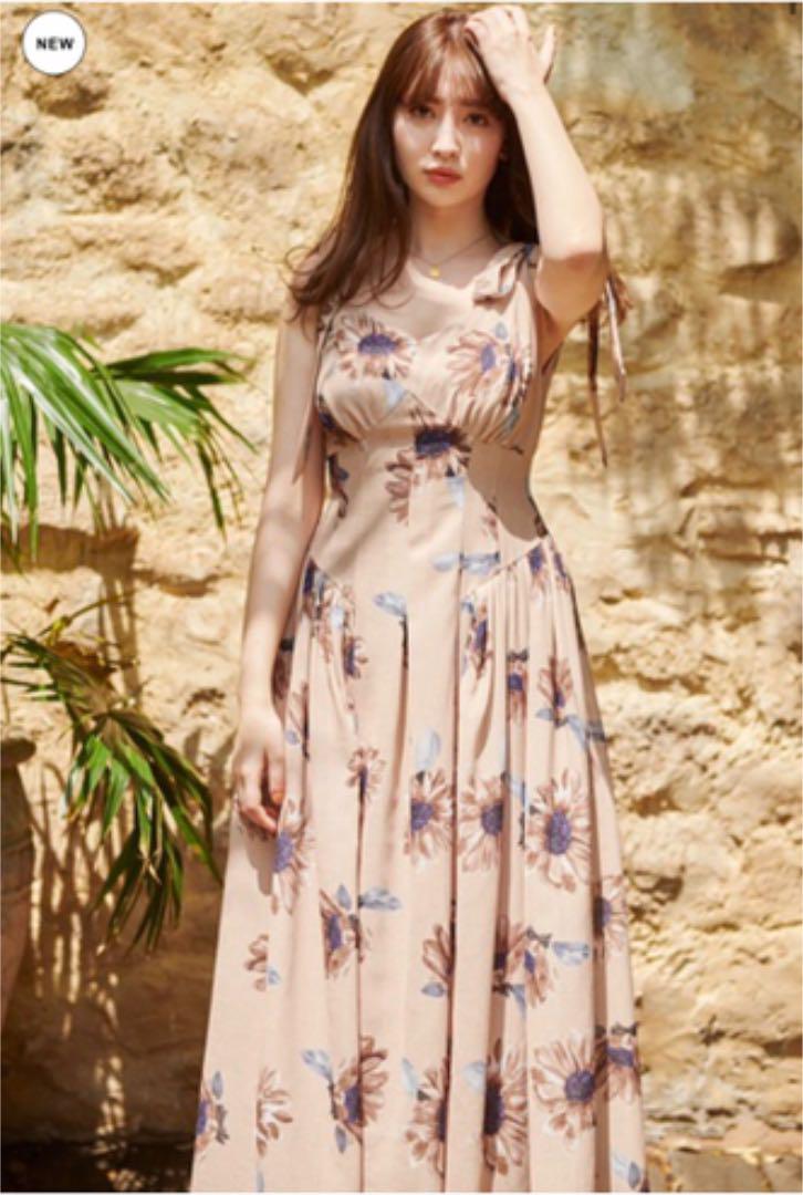 低価定番 herlipto Sunflower-printed Midi Dress fJtKA-m81705394246 特価通販