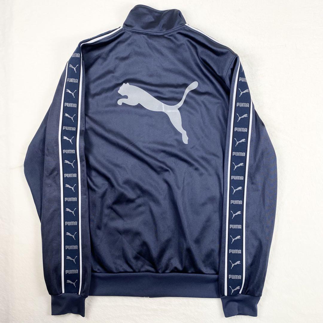 b1103✨美品✨【PUMA】ジャージ　セットアップ　ビッグロゴ　ネイビー　XO