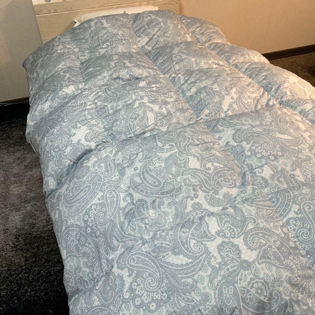 メガ増量ダウン率85％1.6kg軽量新合繊 抗菌羽毛ふとん