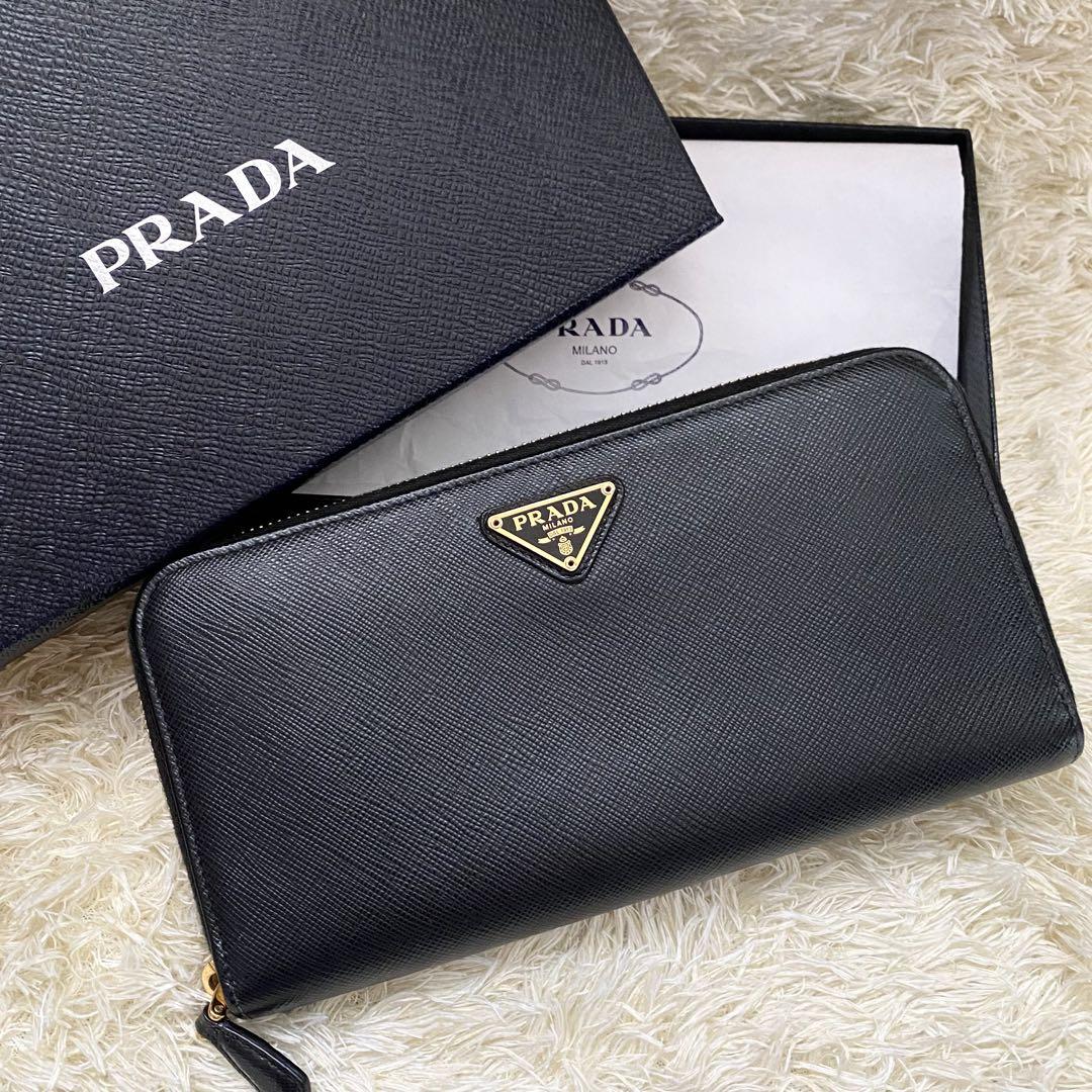 専用✨RFID新型 プラダ PRADA サフィアーノ ラウンドファスナー 財布