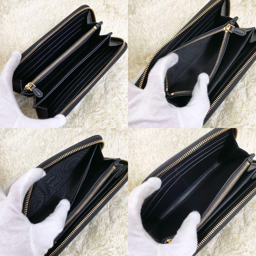 RFIDタグ/美品✨プラダ　長財布　ラウンドファスナー　サフィアーノ　メタルロゴ PRADA - 美品 プラダ ラウンドファスナー 長財布 メタル ロゴ 金