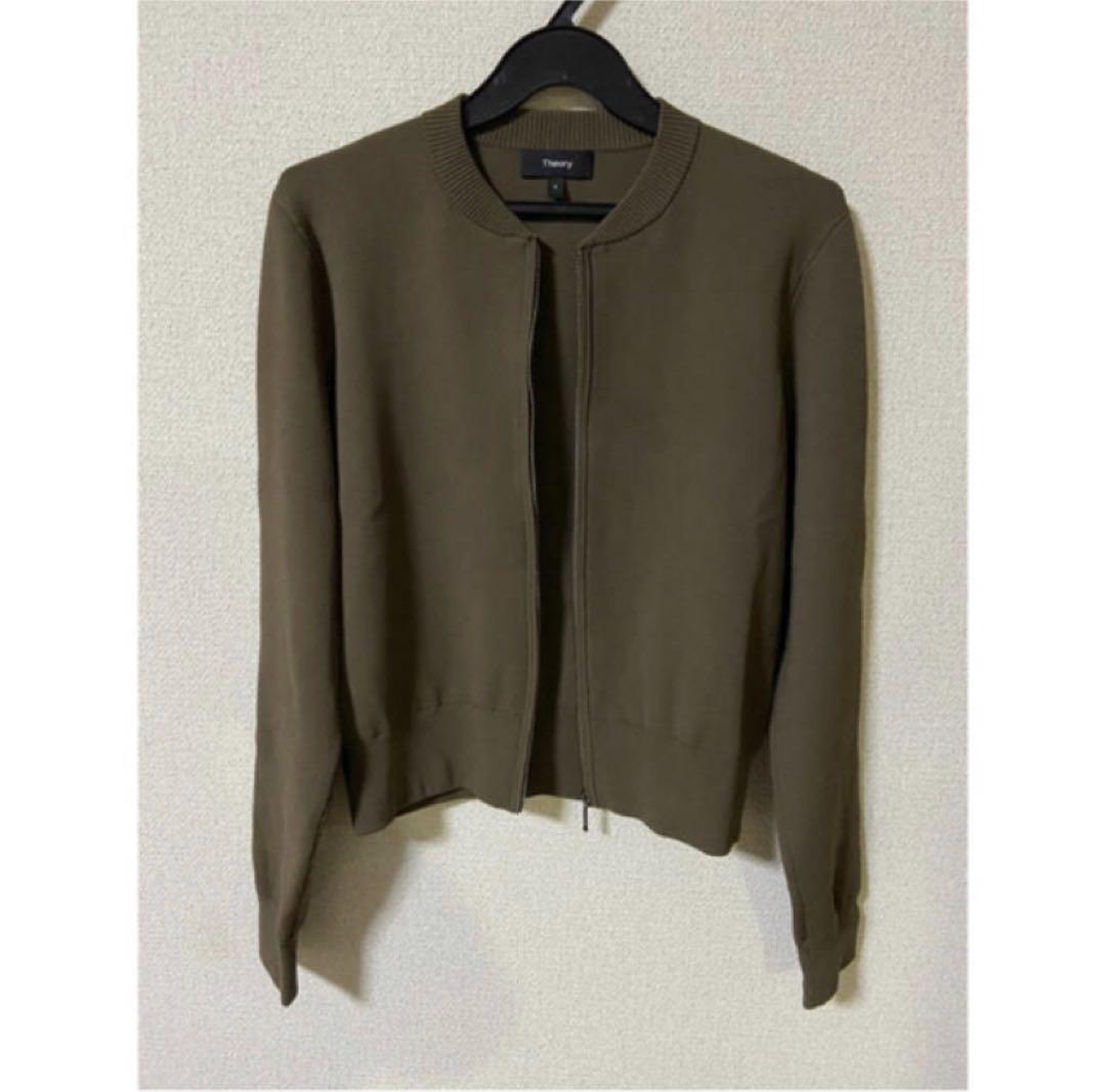 Theory 19aw ニットブルゾン カーキ系