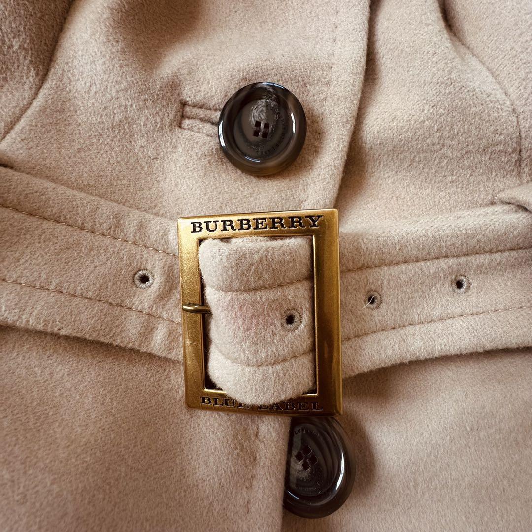 BURBERRY カシミアロングコート ファー付き