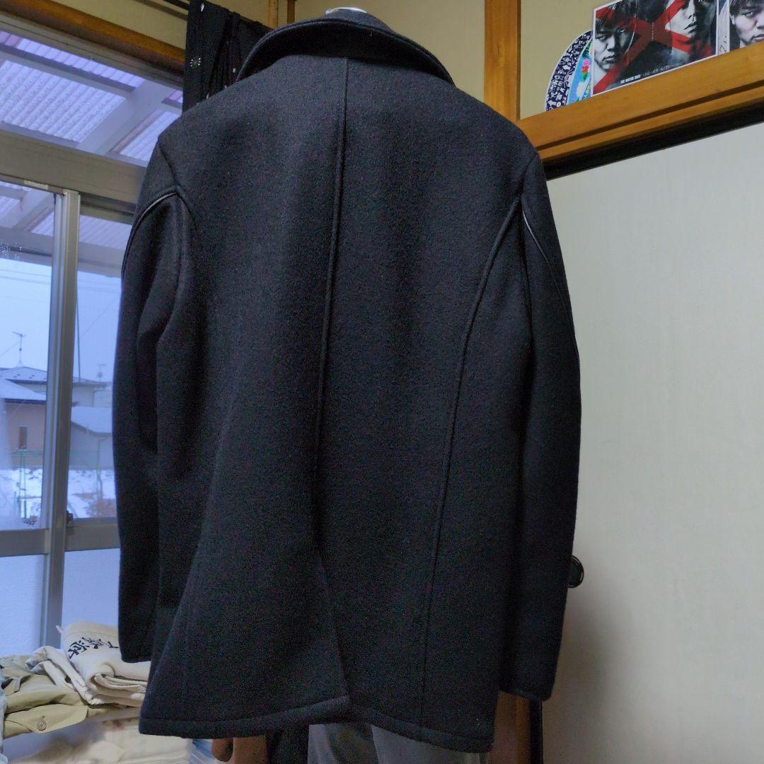Schott 黒 ウール ピーコート