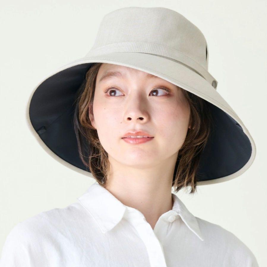 【美品】【完売色】サンバリア100 ウィンドハット アイボリー Ｍ サンバリア100 ウィンドハット アイボリー M 完売品 日除け UV