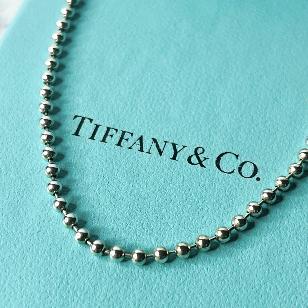 極美品 Tiffany ミディアム ボールチェーン ネックレス ロング 86cm