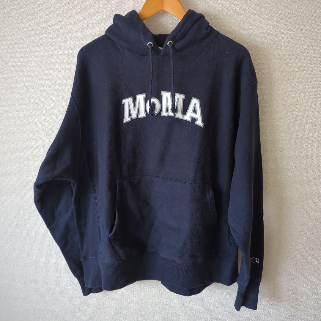 Champion MoMAロゴ パーカー Lサイズ Champion フーディー MoMA Edition グレー L(L グレー