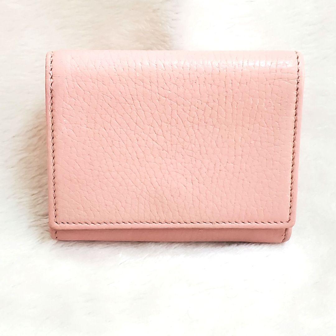 祝開店！大放出セール開催中 三つ折り 折り財布 グッチ 美品 マーモント ゴールド金具 レザー 小物