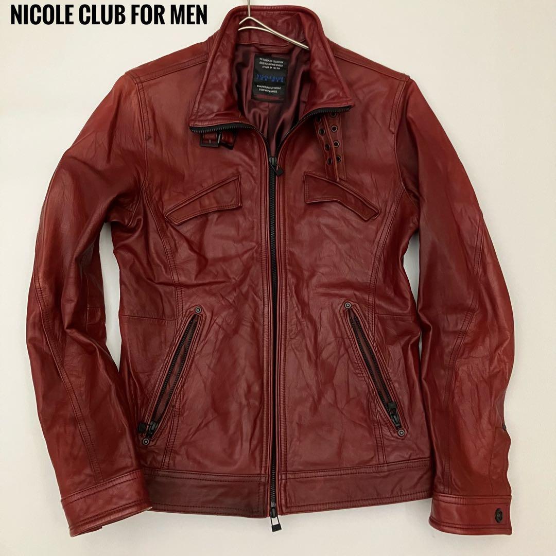 NICOLE CLUB FOR MEN ヤギ革 シングルライダースM NICOLE CLUB FOR MEN