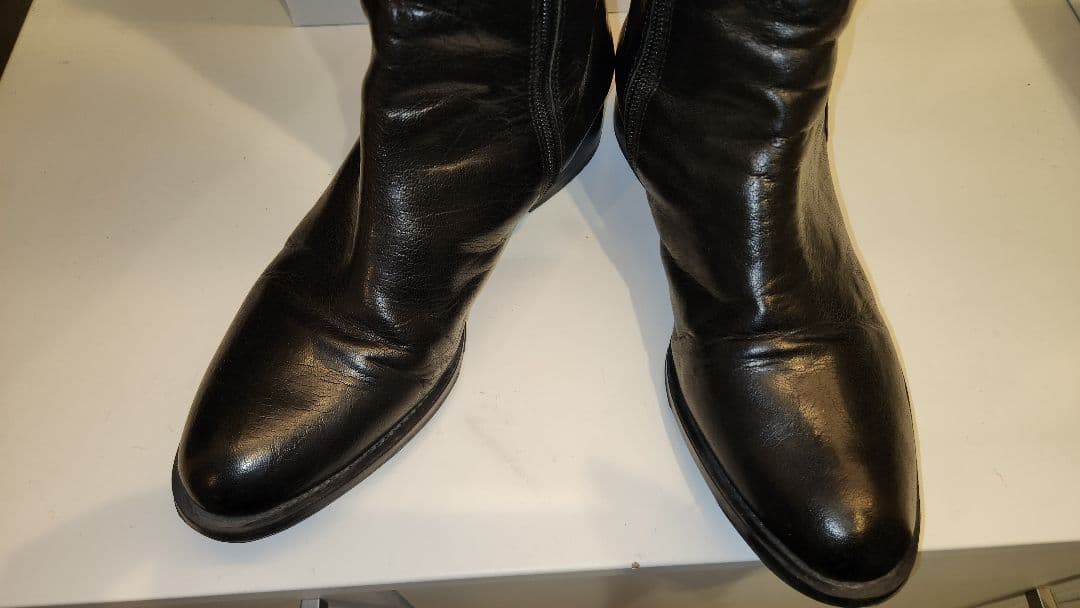the first ブラックレザー ニーハイブーツ 38 24.5 the first ブラックレザー ニーハイブーツ 38 24.5