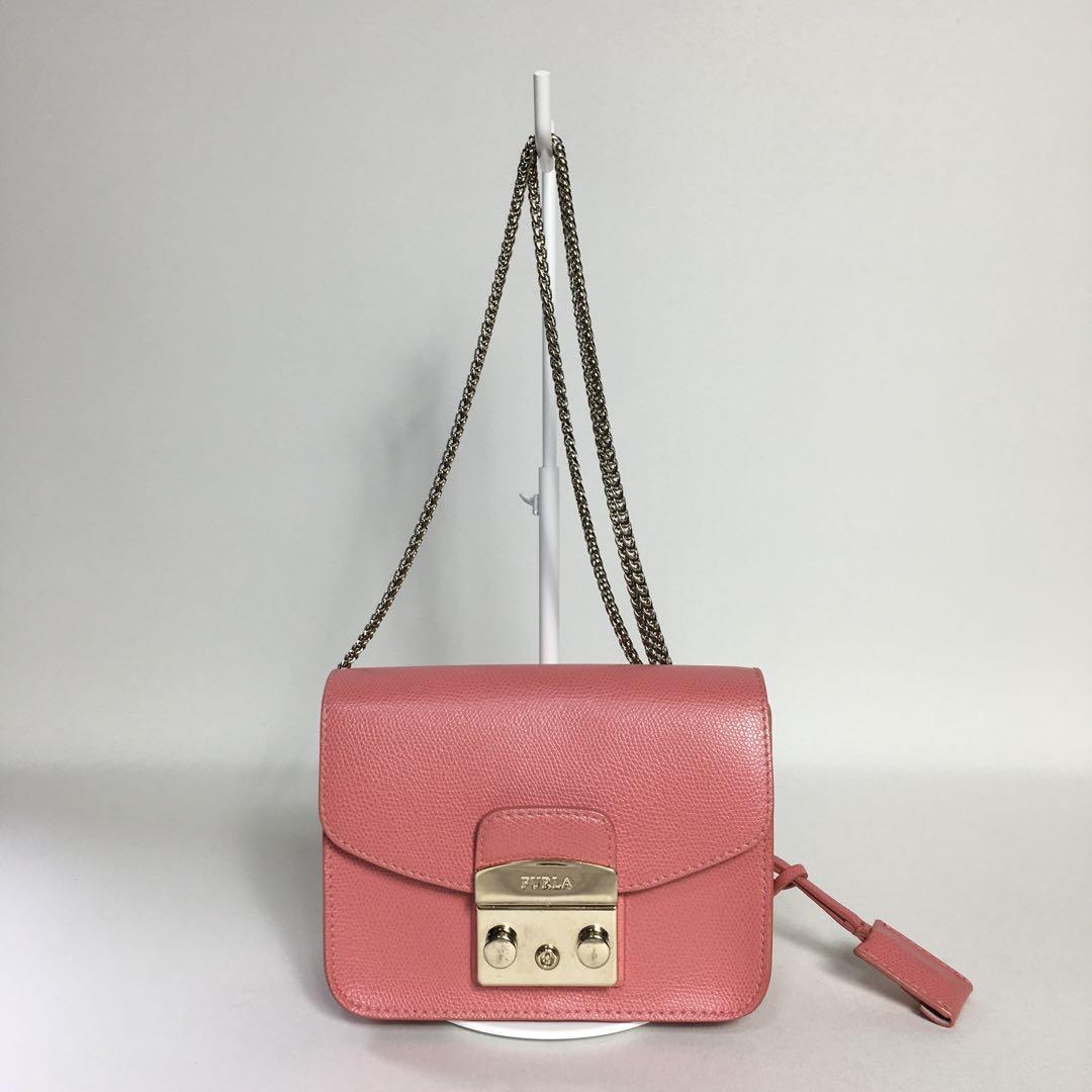 2504-270｜美品｜フルラ メトロポリス ショルダーバッグ ピンク
