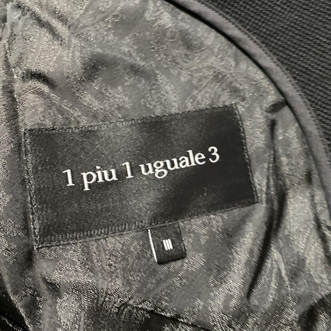 1PIU1UGUALE3 テーラードジャケット シングル チェック柄 IV 黒