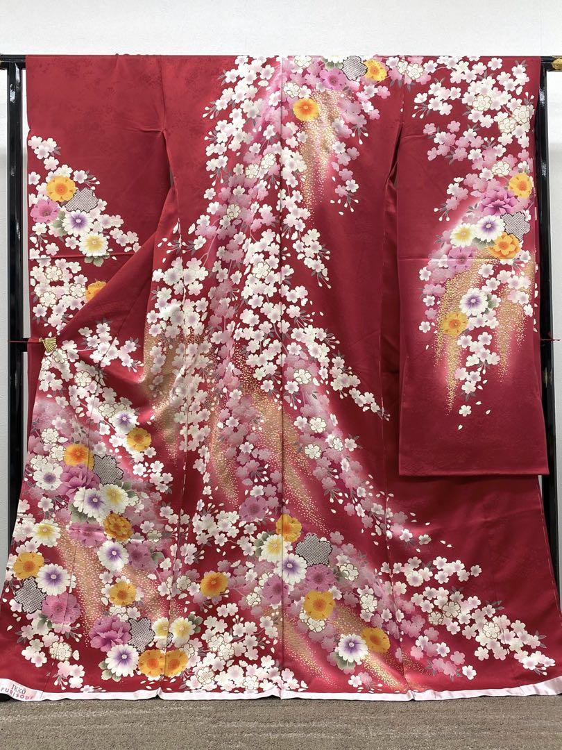 振袖 金彩 華柄 松 梅 水仙 牡丹 霞模様 ピンク NK-978