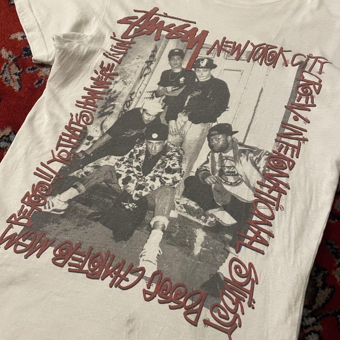 【希少USA製/白赤】Stussy オールドステューシー クルーフォトTシャツ