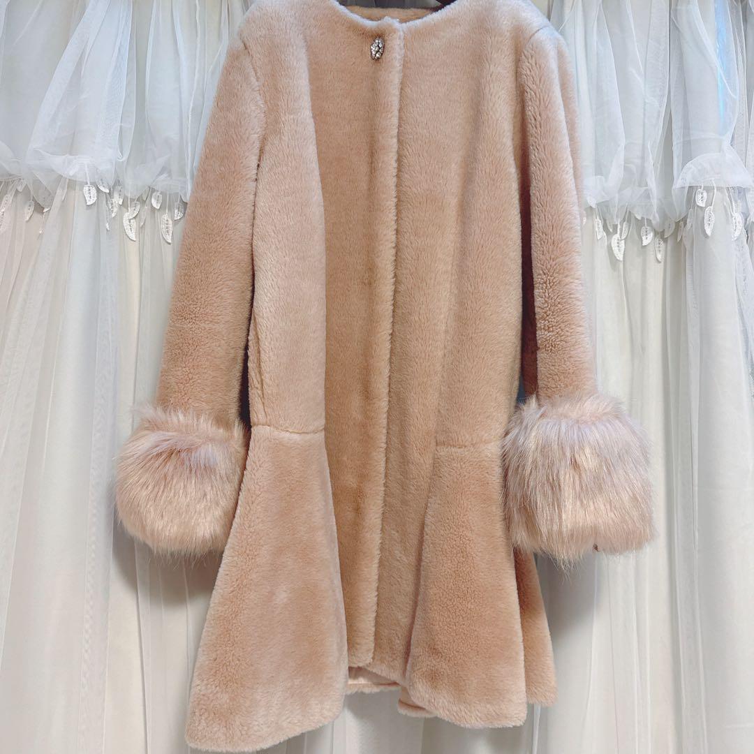 スナイデル ピンクベージュ ファーコート SIZE Snidel