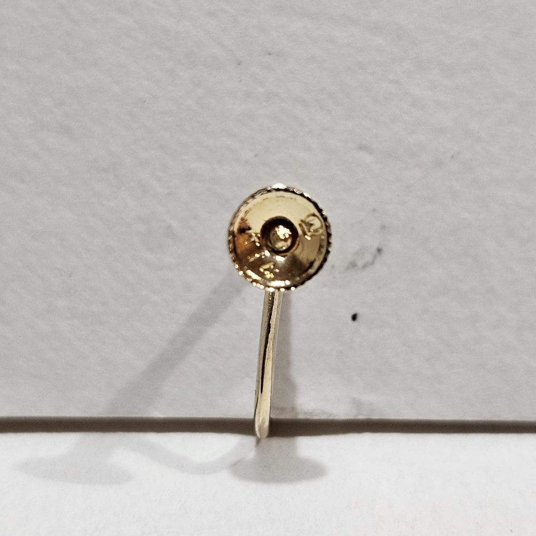 1659 ミキモトパールイヤリングK14YGイエローゴールド7.6mm